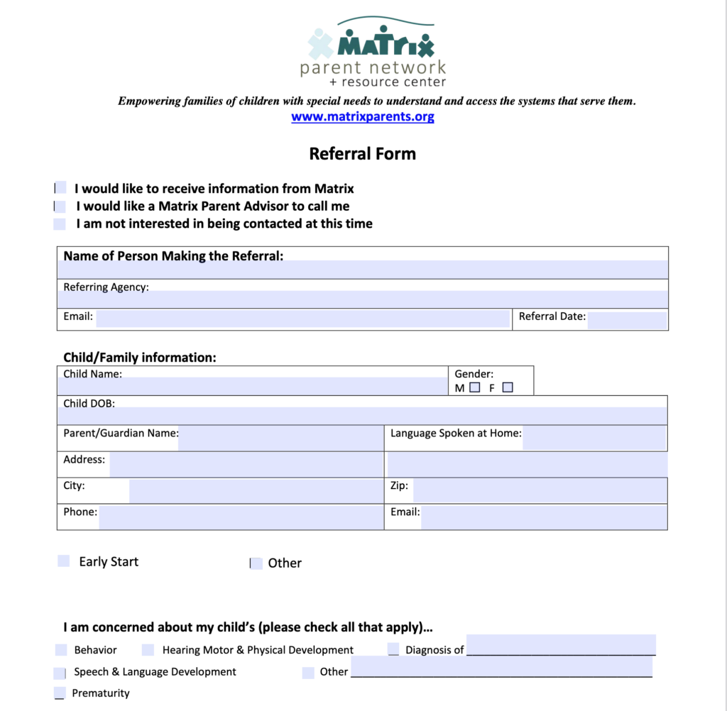 Matrix Referral Form