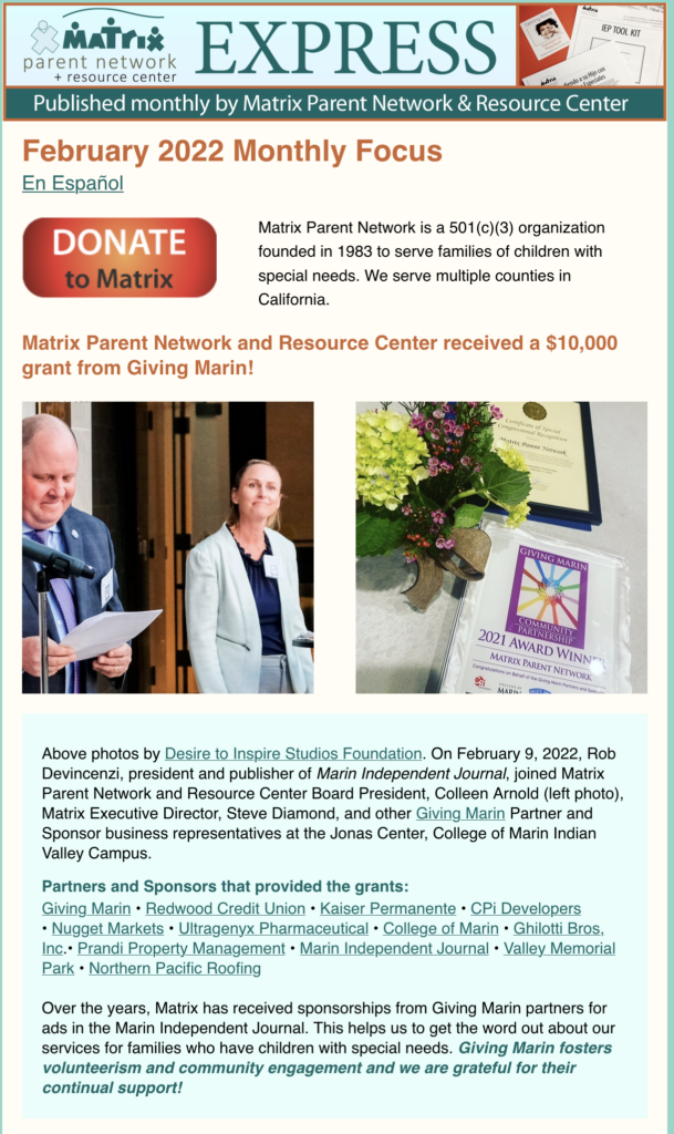 Matrix Parent Network and Resource Center February 2022 Express 