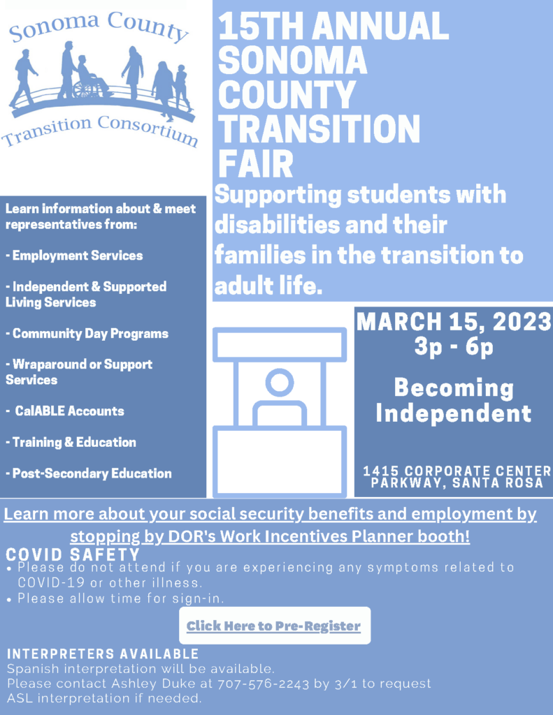15TH ANNUAL SONOMA COUNTY TRANSITION FAIR flyer image