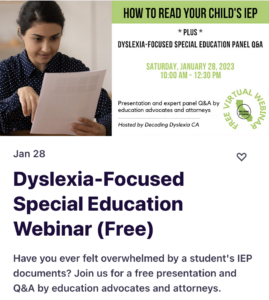 Dyslexia-Focused Special Education Webinar (Free)