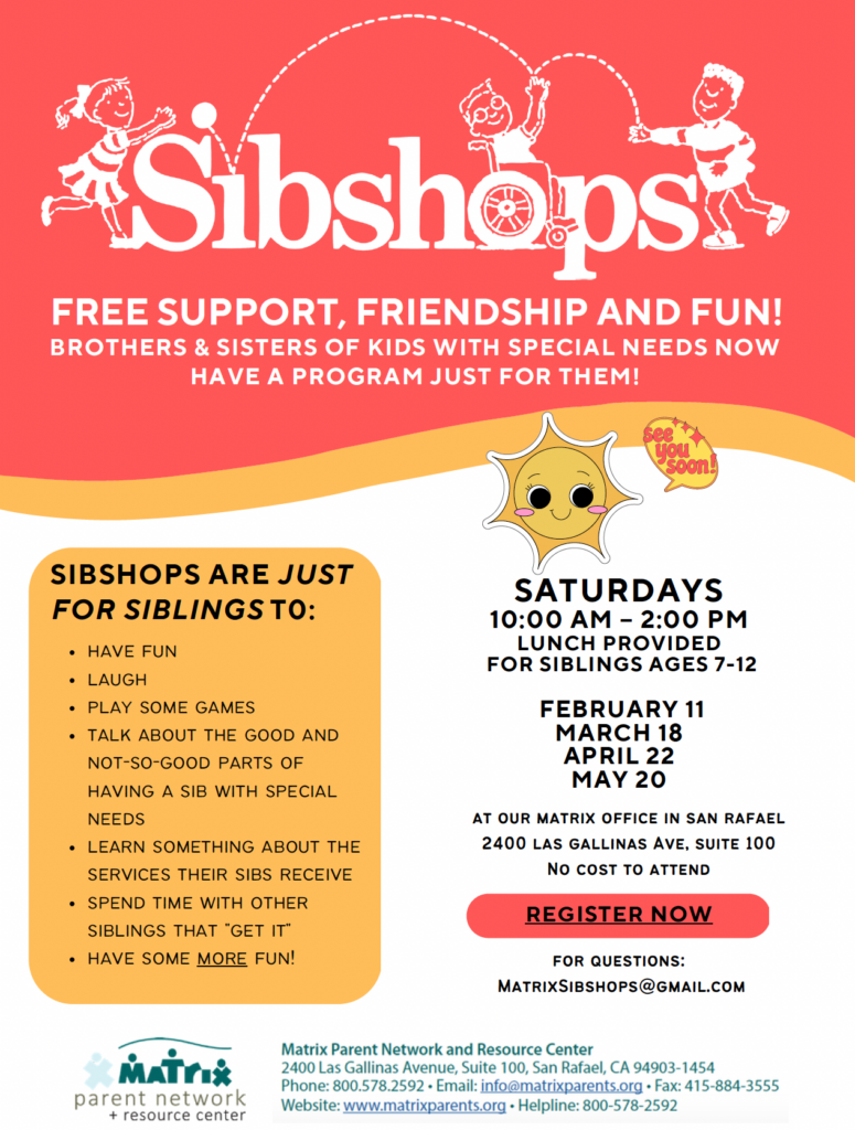 Sibshops flyer image