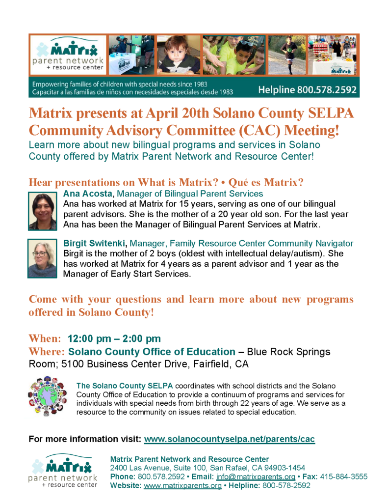 Solano County CAC flyer