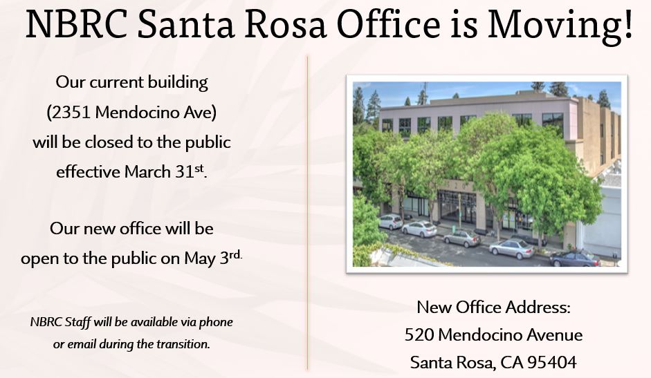 North Bay Regional Center (NBRC) Santa Rosa Office is Moving! 