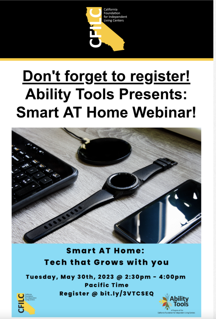 Don't forget to register! Ability Tools Presents: Smart AT Home Webinar!