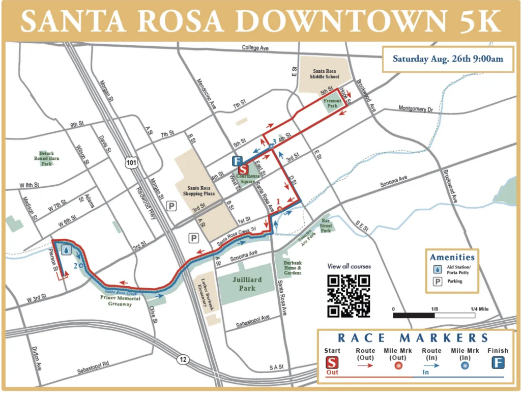 Santa Rosa Marathon 5K race map