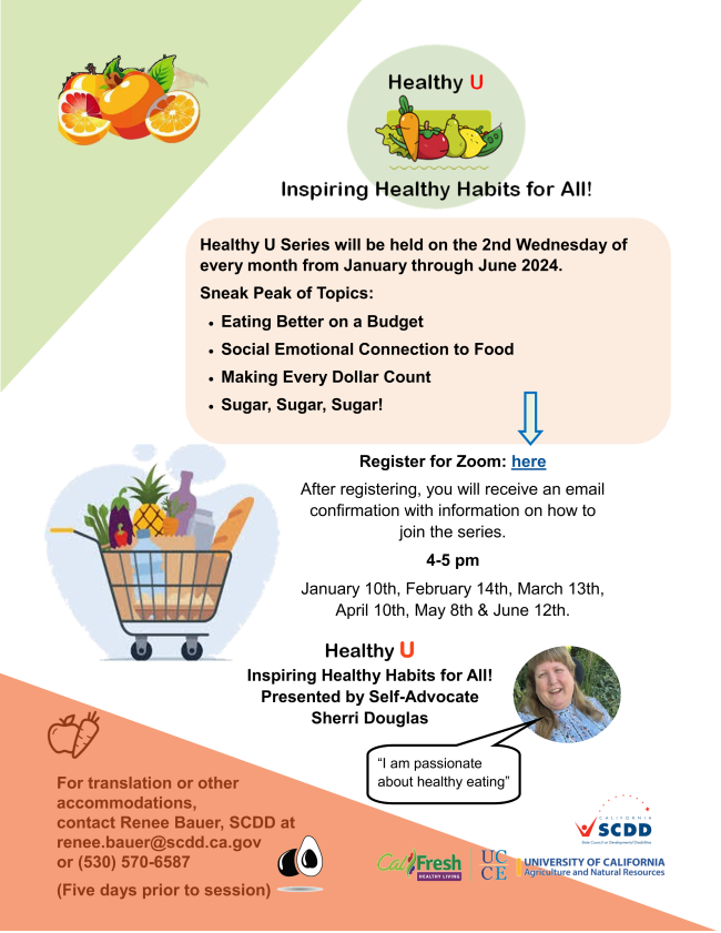 Inspiring Healthy Habits for All!
Healthy U Series will be held on the 2nd Wednesday of
every month from January through June 2024