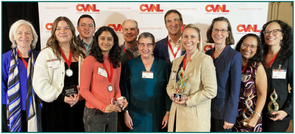 Colleen Arnold, Ed.D, Matrix Board President (fourth from right) won the 2023 Heart of Marin Award.