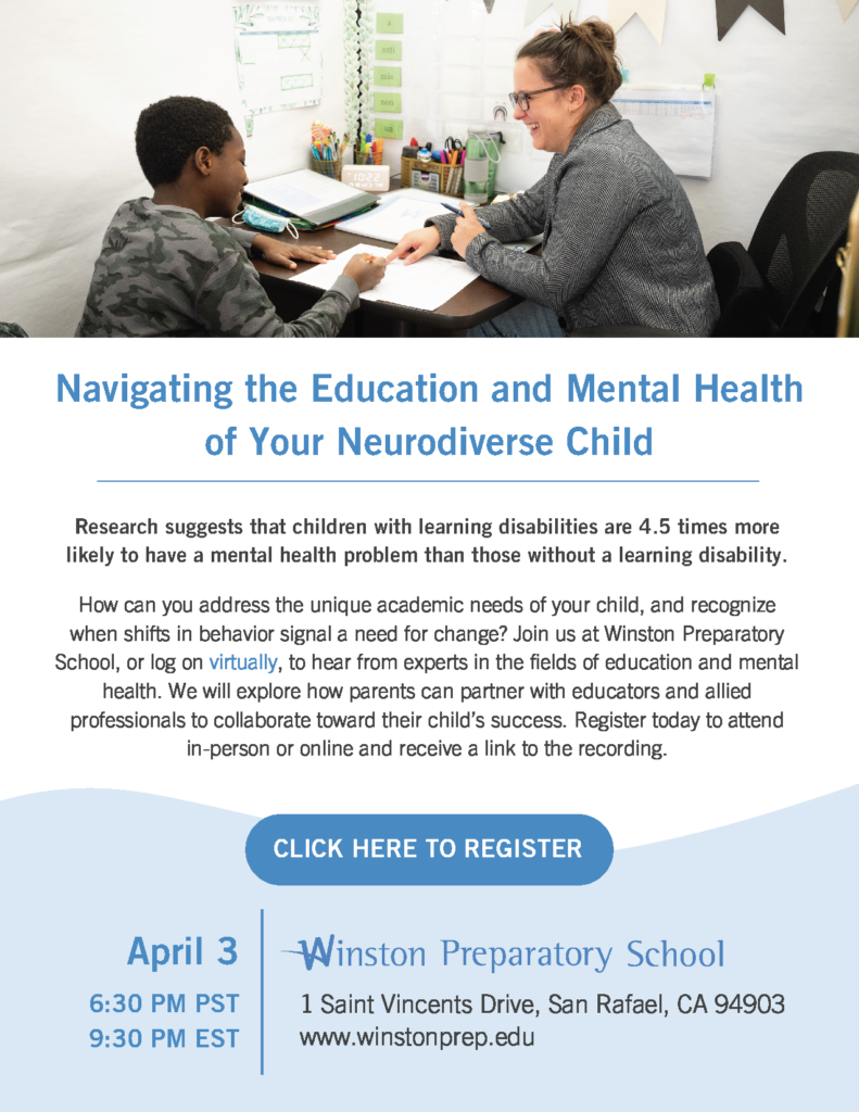 Navigating the Education and Mental Health of Your Neurodiverse Child flyer